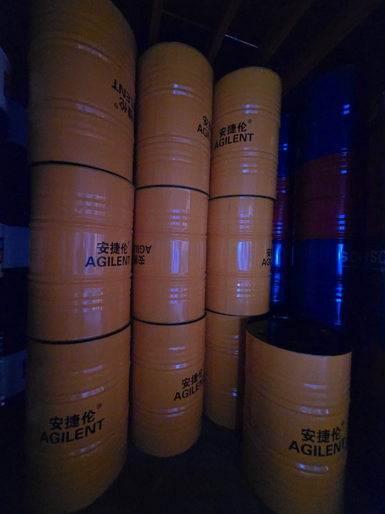 OEM custom bright yellow baking enamel steel drums with AGILENT logo